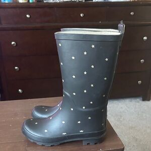 Target Black Star Pattern Kids Rain Boots